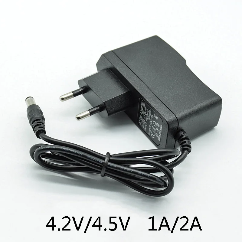 100-240V AC Converter Adapter DC  4.2V 1A 2A 2000 mA Power Supply Charger EU Plug 5.5mm * 2.5mm(2.1mm) AC to DC