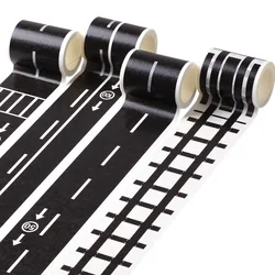 Washi Tape de papel con diseño de curva de tren de ferrocarril, cinta adhesiva de tráfico de carretera DIY, etiqueta adhesiva de Scrapbooking, 1 ud., 5m