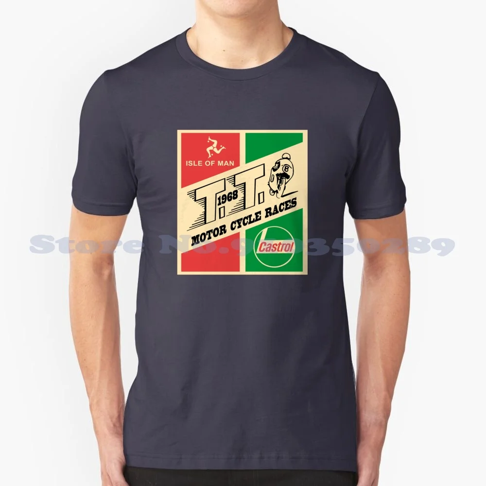 

Isle Of Man Tt 1968 100% Cotton T-Shirt Isle Of Man Tt Vintage Road Racing Classic Nw 200 Motorbikes Motor Cycles 1968 Guy