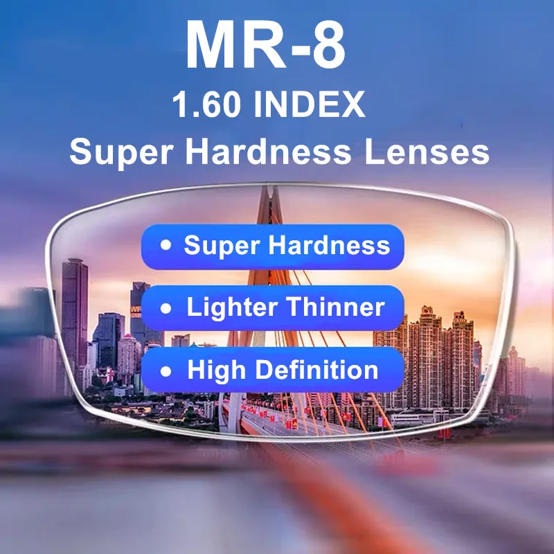 MR-8 Prescription Lenses Great Hardness/High Definition/Anti Impact/ Anti Finger/Anti Water Suitable For Rimless Frame