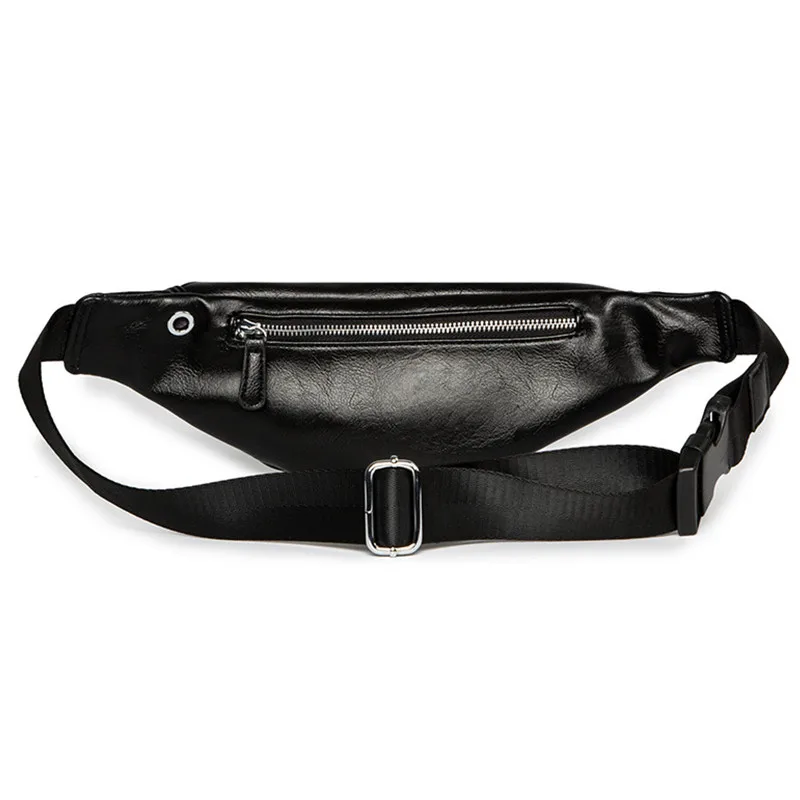 Fashion Pu Leather Waist Bag Men Fanny Pack Casual Adjustable Belt Bag Male Heuptas Bum Banana Bag Banana Sa