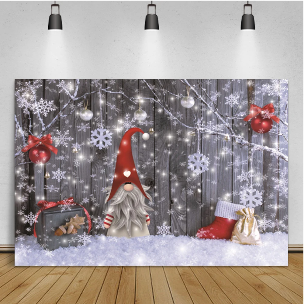 Laeacco-Fondo de foto de Navidad, ventana falsa, paisaje de bosque de invierno, luna de Santa, fondo fotográfico para estudio fotográfico