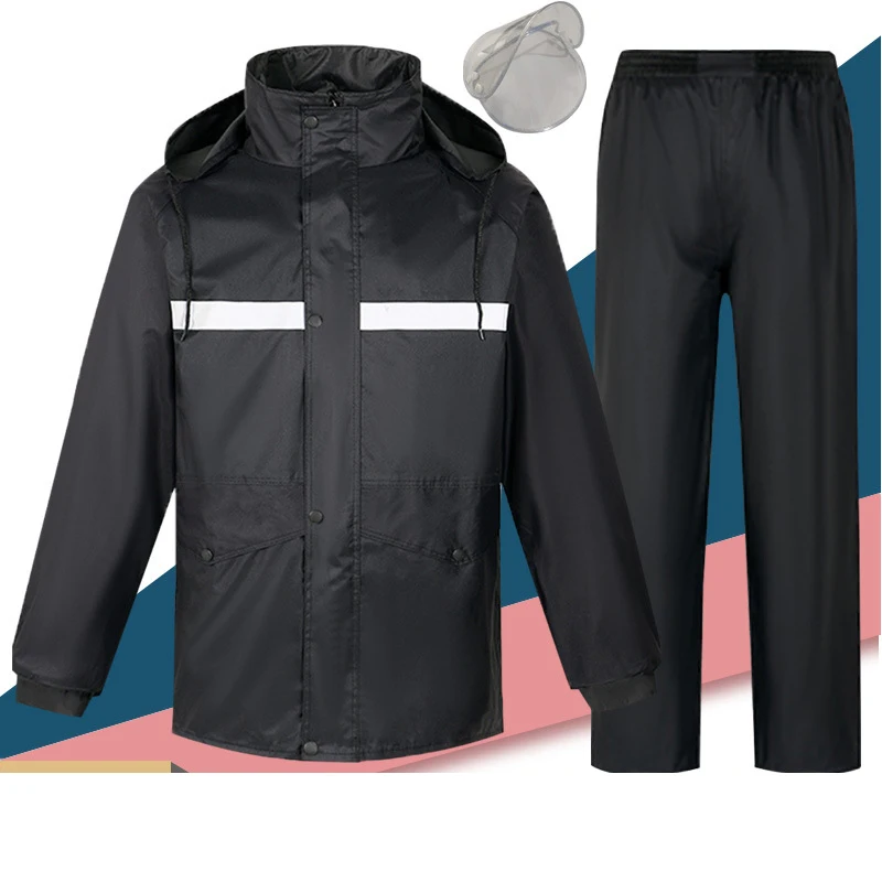 Raincoat and Rain Pants Suit Outdoor Fishing Clothes Men's and Women's Fashion Reflective Motorcycle Riding Raincoat