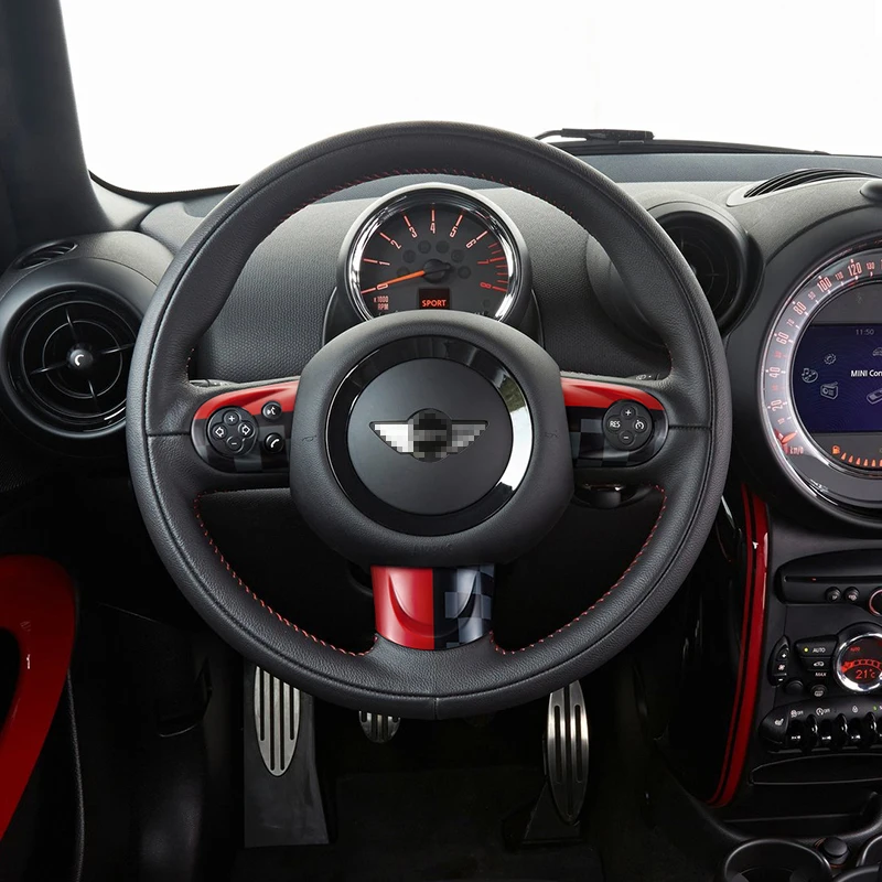 For Mini Cooper Steering Wheel Cover Interior Decoration Accessories Stickers for R55 R56 R57 R58 R59 R60 JCW Clubman Countryman