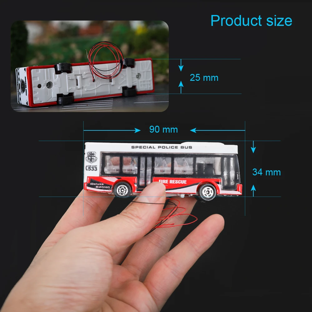 2PCS Scale 1/120 Model Bus For Architectural Model Building Street Landscape Layout