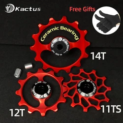 11T 12T 14T MTB Mountain Road Bikes Bicycles Rear Derailleur Pulley Ceramic Bearing Jockey Wheel Parts Install 4mm 5mm 6mm