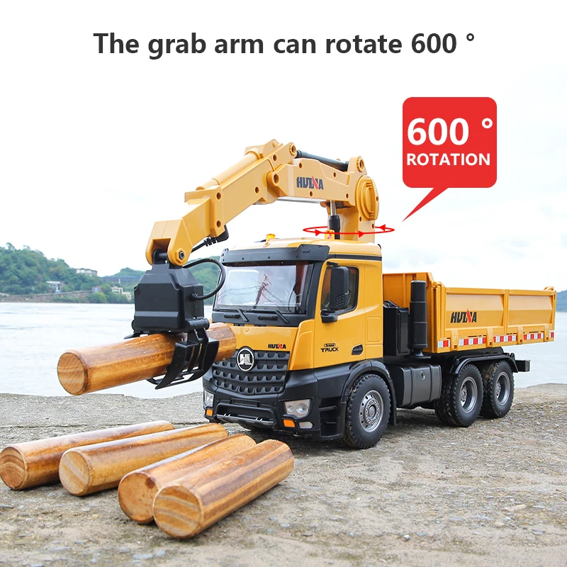 HUINA 575 1/14 RC TRUCK 26CH radiocomandato auto Caterpillar lega legname afferrare Dumper ingegneria elettrica veicolo giocattolo per ragazzo
