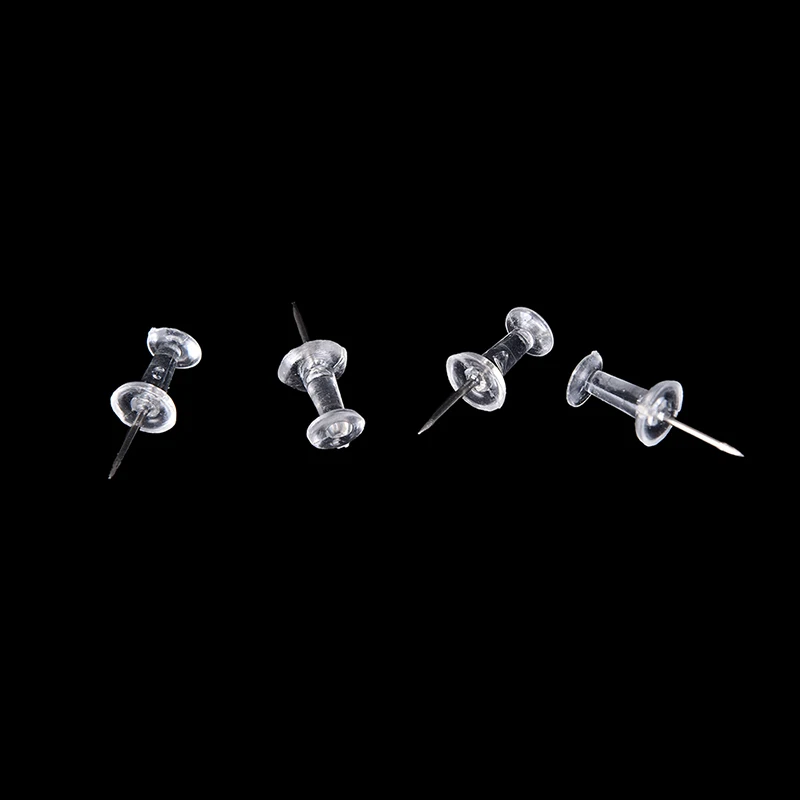 40 Chiếc Pushpin Trong Suốt Đẩy Chân Bảng Thông Báo Bản Đồ Ngón Tay Cái Tacks Tập Điểm Nhựa