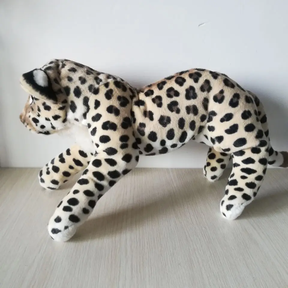 real life toy about 42cm lying leopard plush toy soft doll Christmas gift s2496