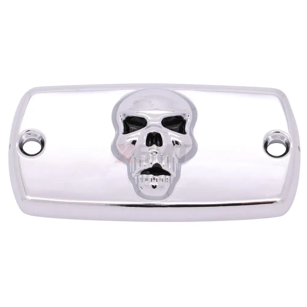 Motorcycle Chrome/Black Skull Front Brake Master Cylinder Reservoir Cover Cap For Honda Shadow 600 750 1100 VT600 VT750 VT1100