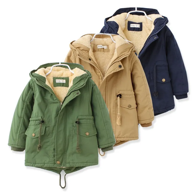 Baby Boys Jackets Children Winter Fleece Coats Toddler Kids Hooded Warm Windbreaker Autumn Boy Outerwear Clothes 3 6 7 8 10 Year