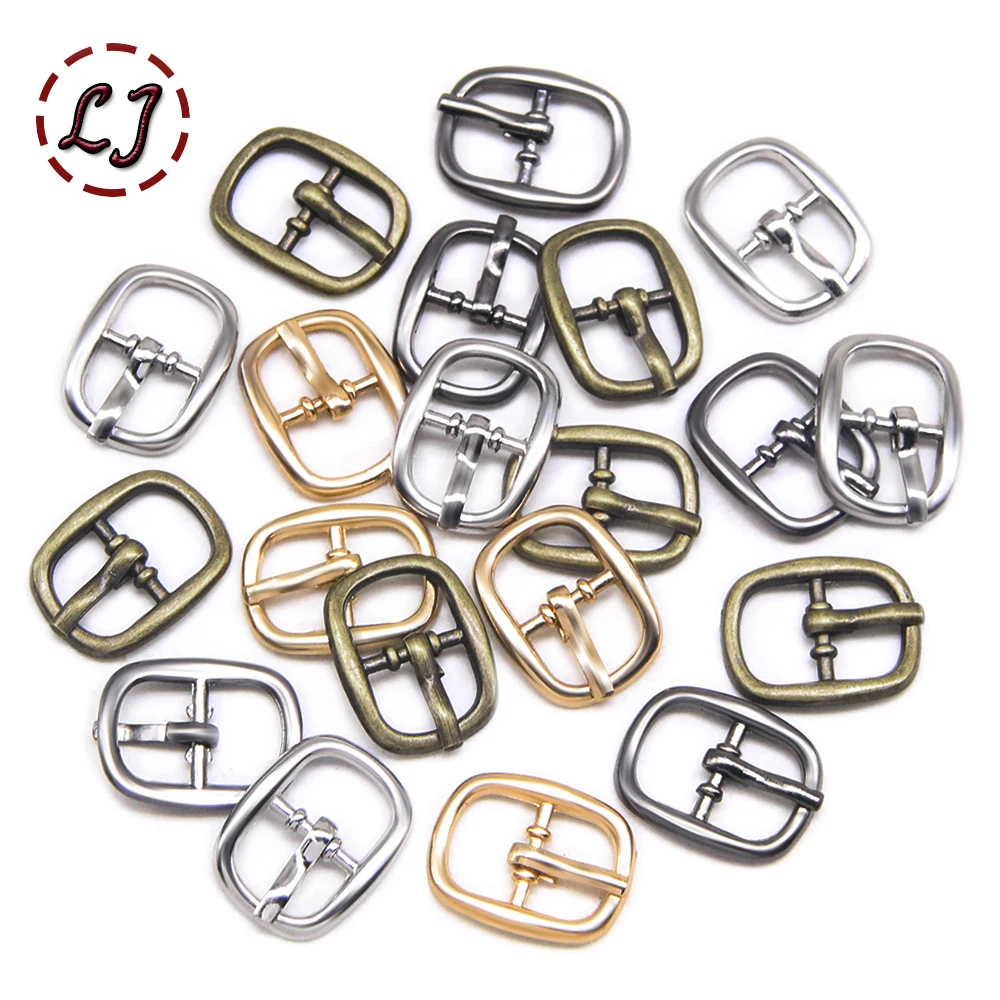 30pcs 10mm Silver Bronze Gold Oval Metal Small Pin Buckle for Children Women Shoes Doll Belt Garment Sew On DIY Accessory