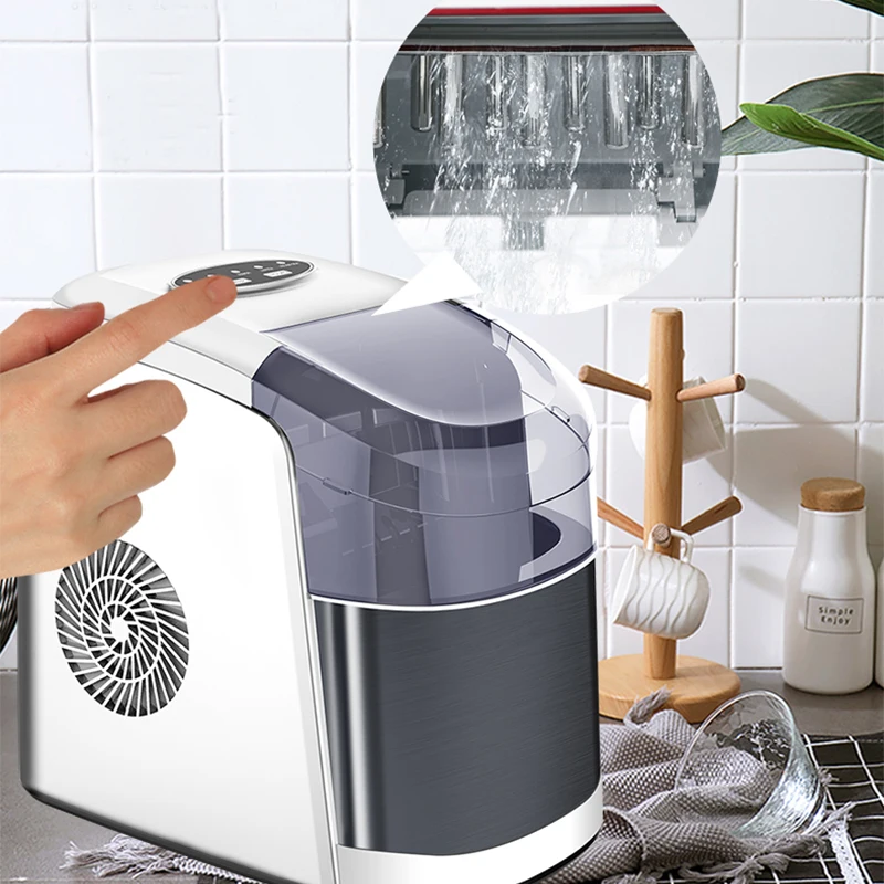 Household small ice maker, bullet round ice custom HZB-12C 15KG ice cube making machine, beverage ice making machine