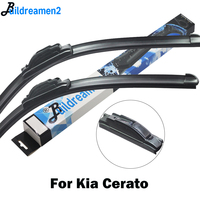 Buildreamen2 Car Styling Wiper Blade Rubber Windscreen Wiper For Kia Cerato Sedan Hatchback Coupe Koup Fit Hook Arms 2004-2018