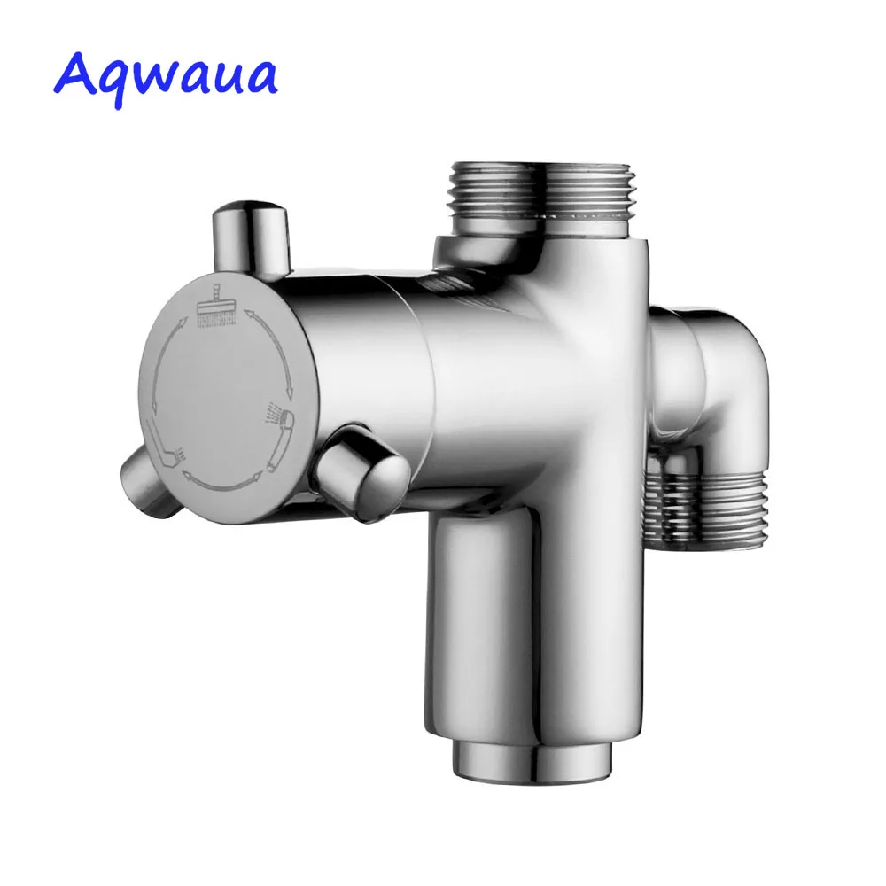 

Aqwaua Shower Diverter 3 Way Shower Arm Diverter 3 Functions Shower Mixer Brass Body Chrome Plated Accessories for Bathroom