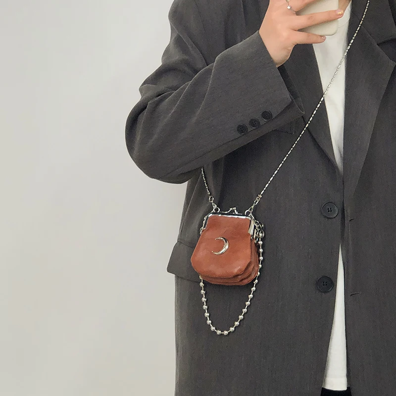Fashion Chain Y2k Cool Girls Shell Crossbody Bags Retro Design Women Mini Coin Purse Handbags Vintage Ladies Small Shoulder Bag