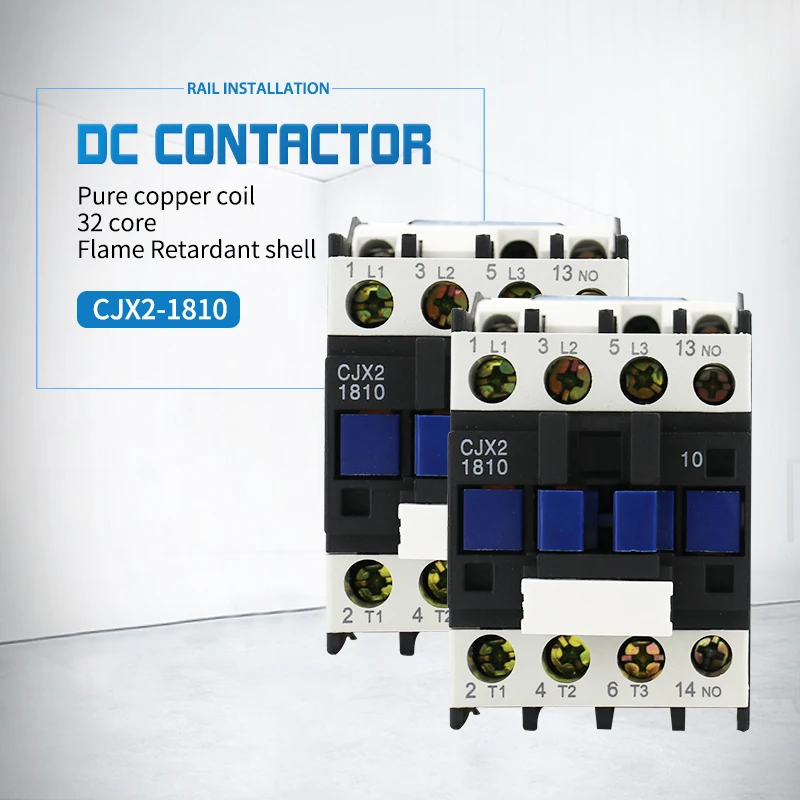 Rail Mount DC Contactor CJX2-1810Z Electric Magnetic Contactor 18A  LP1-1810 Contactors DC12V 24V 48V 110V For Motor Protection