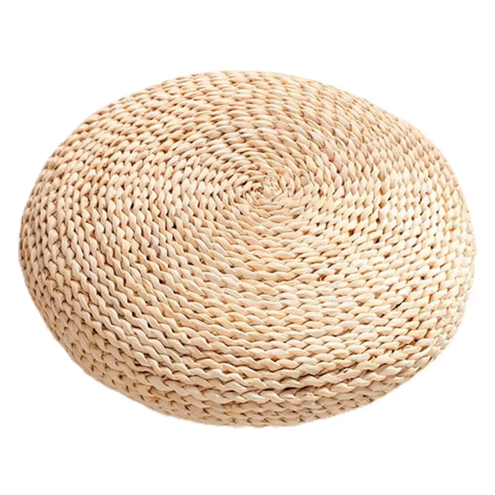 

1pc Vintage Straw Seat Cushion Round Round Shape Weave Handmade Floor Pouf Balcony Braided Decor