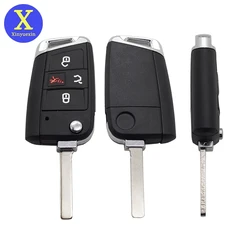 Xinyuexin 4 pulsanti Flip Car Key Shell per Vw per Seat Ibiza per Skoda Superb Golf Mk7 Passat B8 Tiguan Allspace custodia per chiave remota