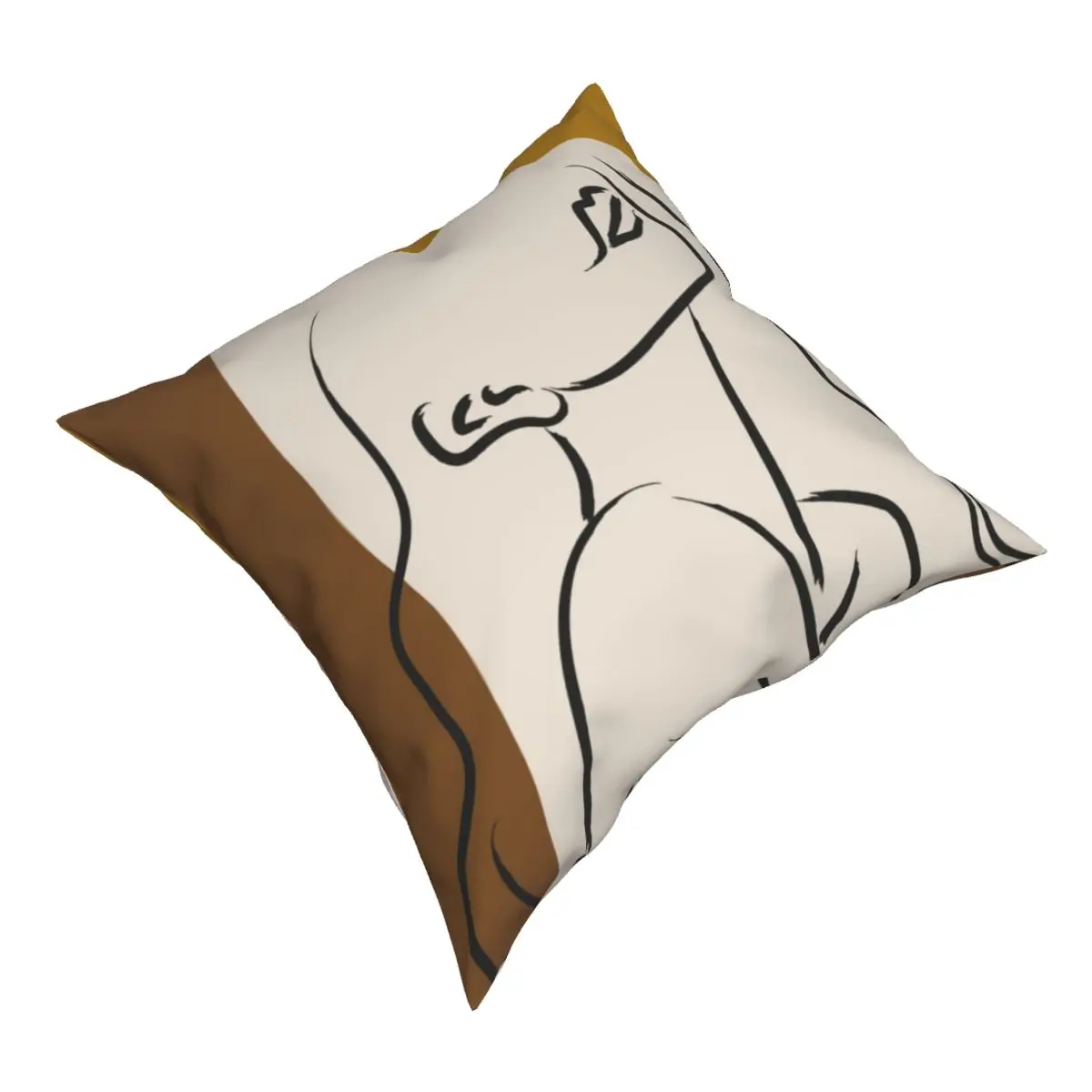 Face Line Art Creative Abstract Streak Face Pillowcase Printed Polyester Cushion Cover Gift Pillow Case Cover Living Room Zipper