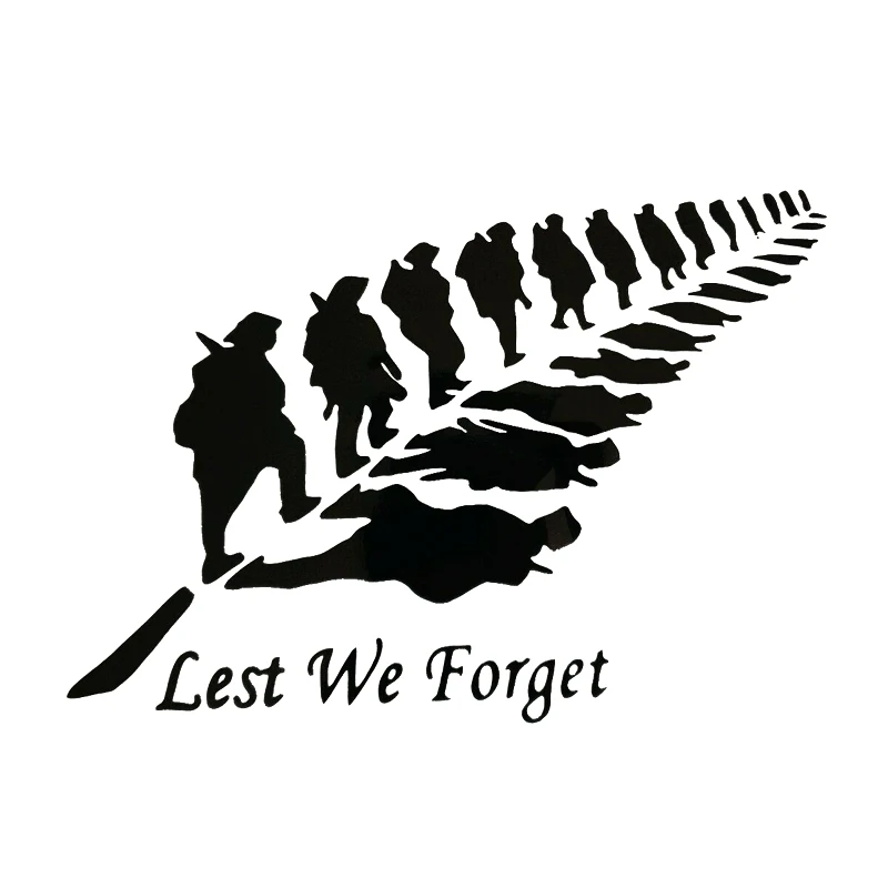 17*12.4cm Lest we Forget feather Car Van Vinyl Sticker Decal Graphic Window JDM Drift car stickers and decals