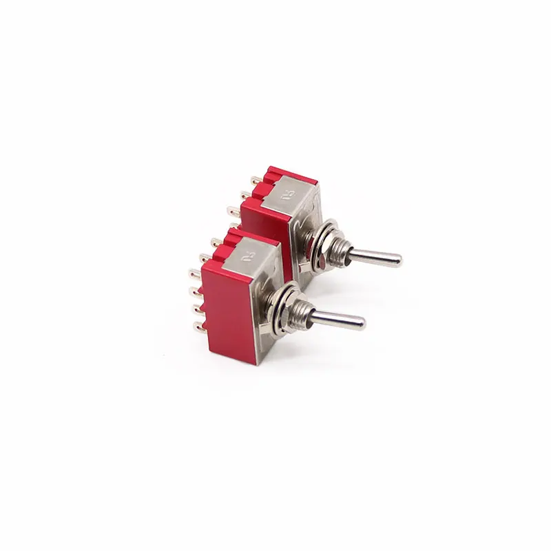 MTS-402 Red AC 250V 2A 125V 5A 12Pins 2Position 4PDT ON/ON Switch Mayitr Electrical Supplies Durable Mini MTS402 Toggle Switch