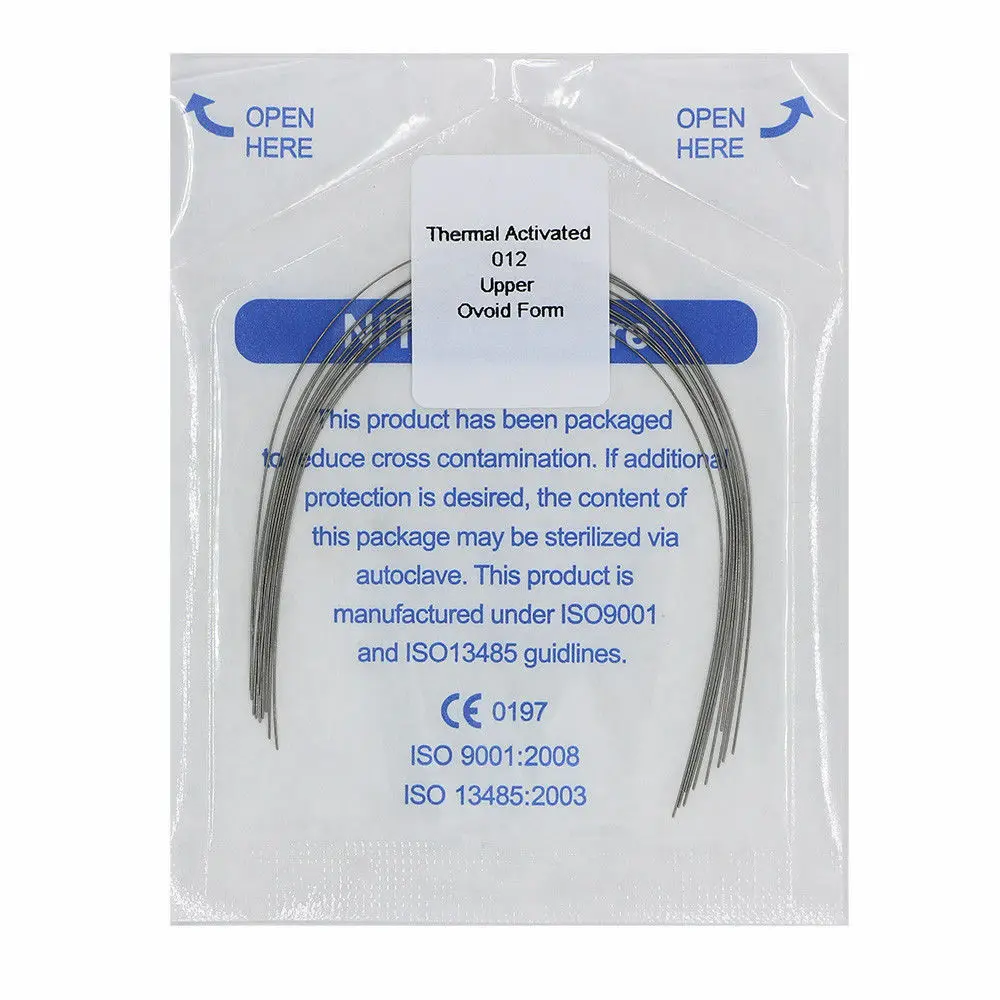 Thermo ativado Round Niti Archwire para dentista, Thermo ativado arcos, Materiais dentários, Ovoid Wire, Dentista, 10 pcs