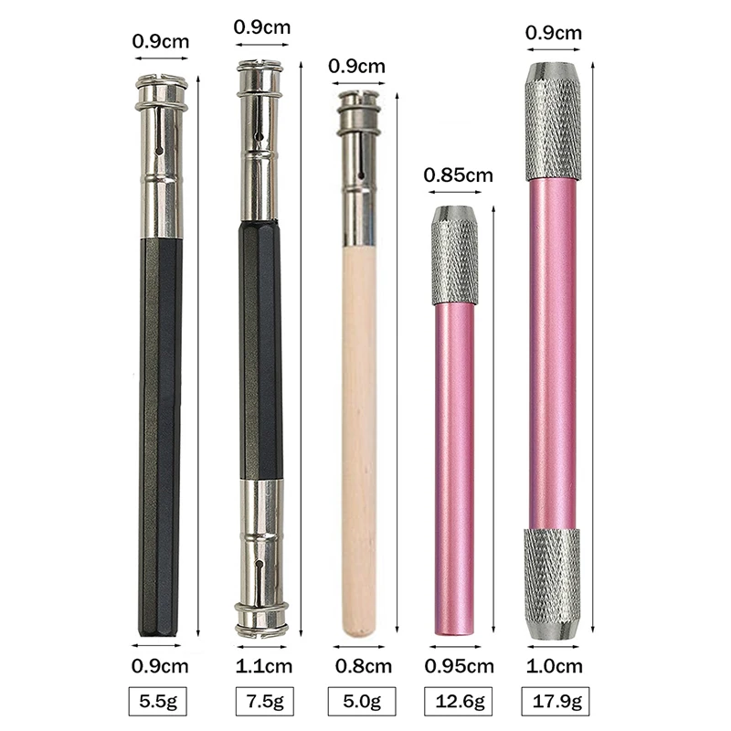 Adjustable Single/Dual Head Pencil Extender Holder Metal/Wood Extension Rod Round/Triangle/Hexagonal Pencils Connect Penholder