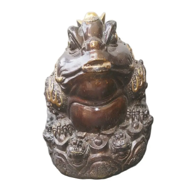 

China Old Bronze StatueToad Worship Copper Statue Ware Of Fengshui