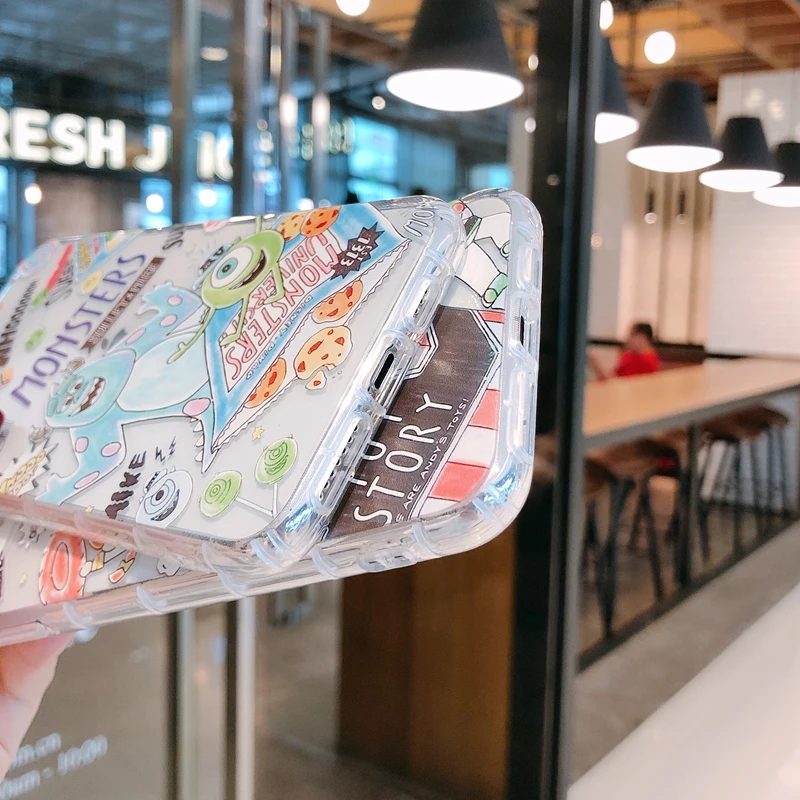 حافظة لهاتف Apple IPhone 7 8 SE2 7Plus 8Plus XS Max 11 Pro 12 Pro غطاء خلفي من البولي يوريثان مطبوع عليه رسوم كارتونية لطيفة