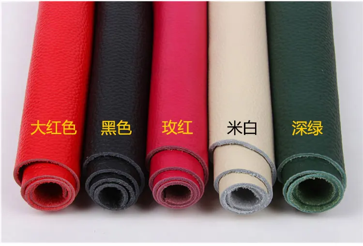 Thicken First layer cowhide leather 2mm thick lycheepattern leather fabric of bag pad or table mat etc