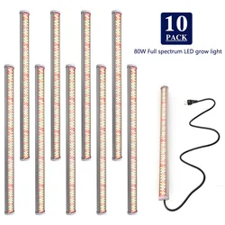 10PCS spettro completo Led coltiva la luce 80W tubo LED fito lampada coltiva la barra principale piante idroponiche luci di crescita bianco caldo rosso con spina