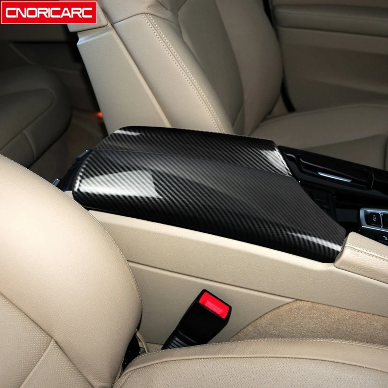 Carbon Fiber Color Center Console Armrest Storage Box Protection Cover Trim For BMW 5 Series F10 2011-2017 RHD Car Styling