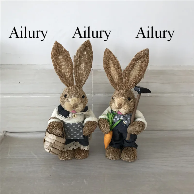 Cute Forest Straw Bunny Decoration,Easter Rabbit,Desktop Oranment,Shooting Props,Good Quality