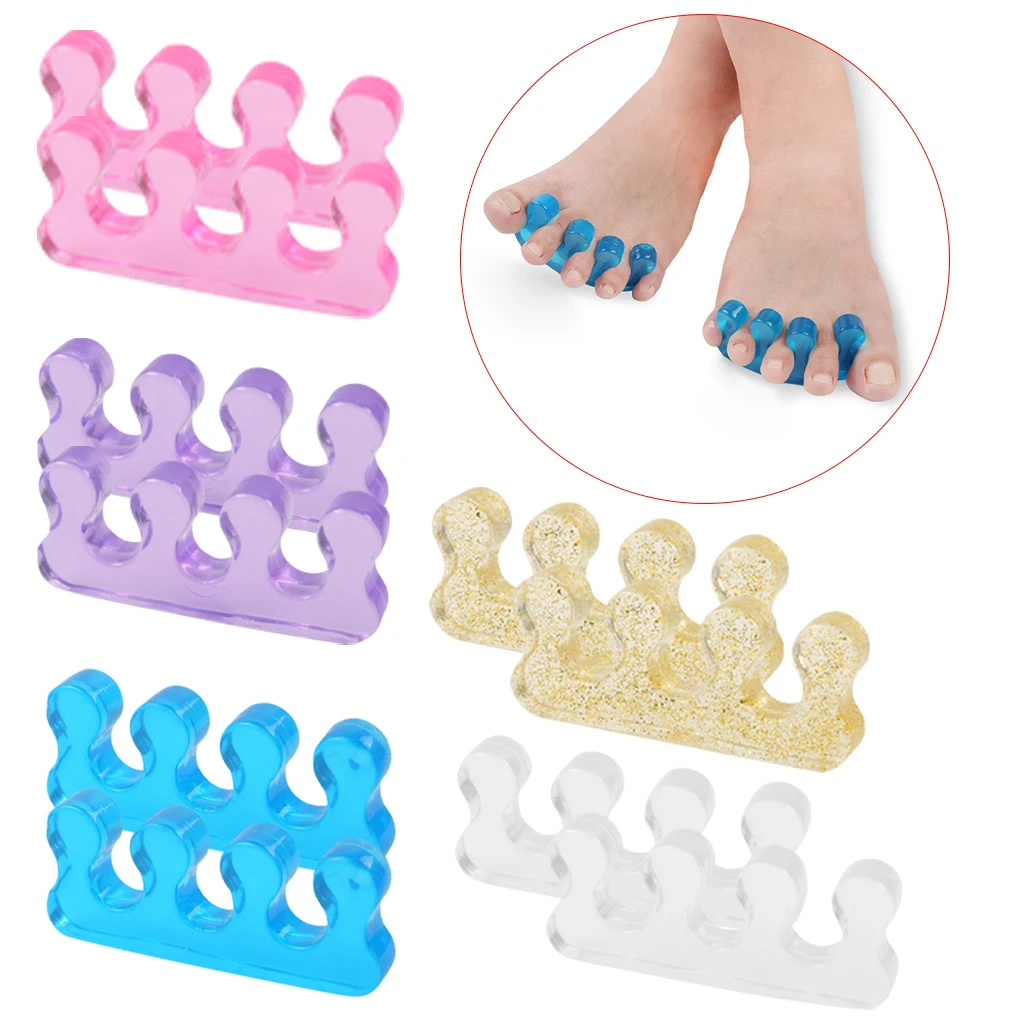 Heißer Verkauf 2PCS Weiche Silikon Maniküre Pediküre Nägel Finger Separator Flexible Finger Toe Spacer Trennung Richt Werkzeug