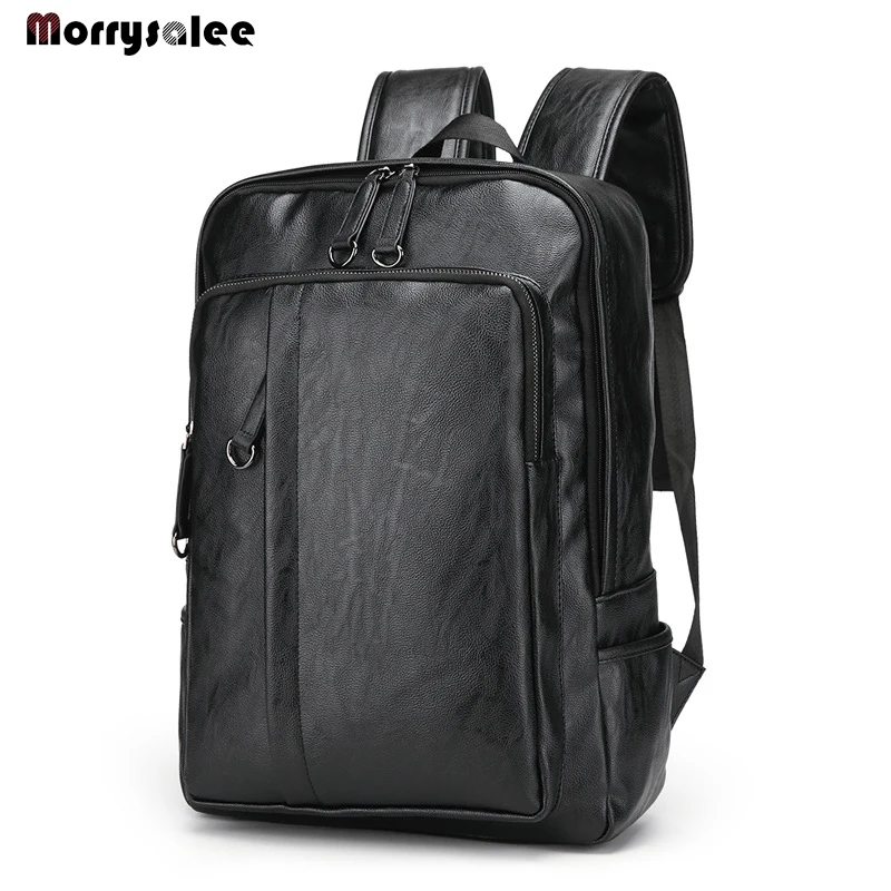 

2024 New Leisure Soft General Leather Backpack Men Teenager Male Large Capacity Laptop Backpack High Quality Students Travel Bag