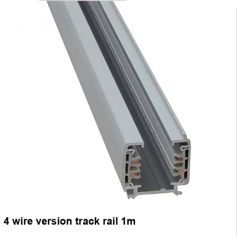  4pcs Track Rail 3 Phase Circuit 4 Wire LED Track Light Rail Lighting Global Track System Universal Rails Track Lamp 1m