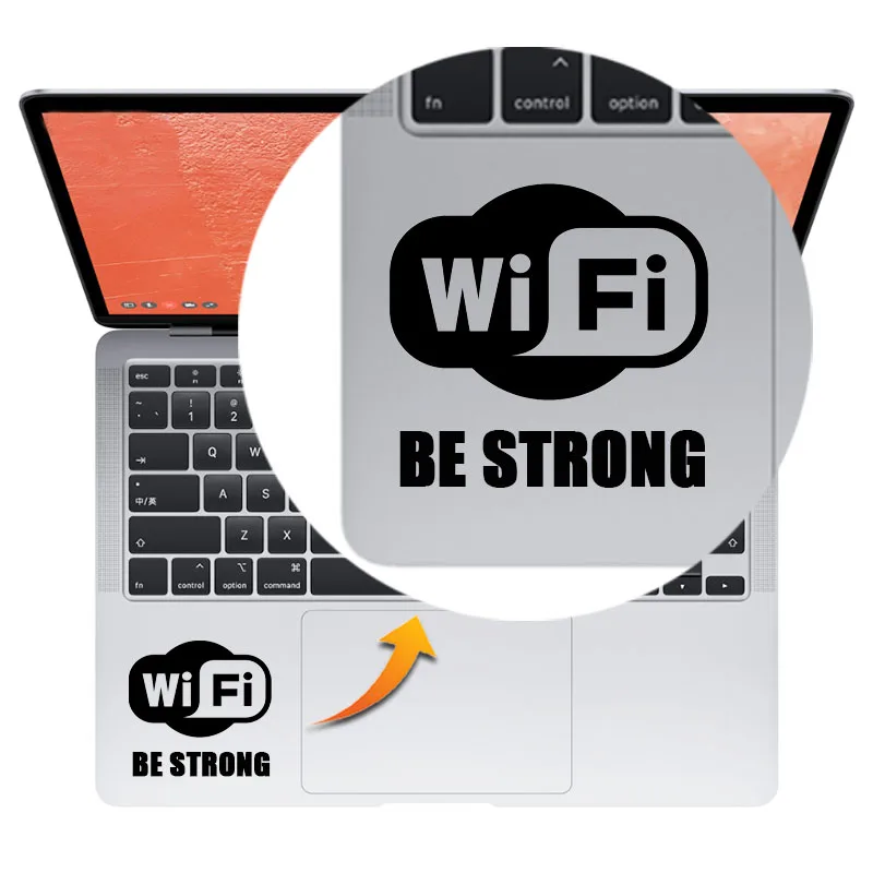 Wifi Be Strong Funny Laptop Trackpad Sticker for Macbook Pro 16