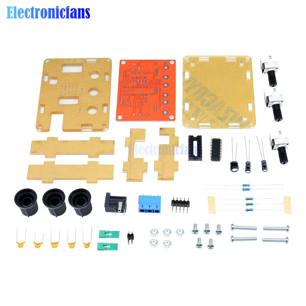 1Hz-1MHz XR2206 Function Generator Kit Square Wave Signal Generator Module Adjustable Frequency Pulse with Cover Box Protect DIY