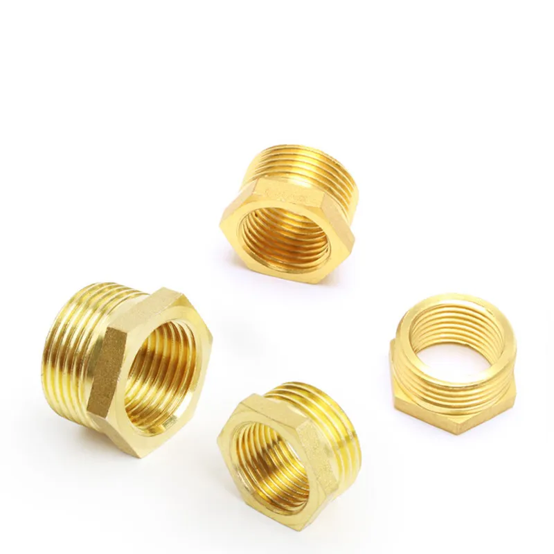 Brass Adapter Fitting BSP Reducing Hexagon Bush Bushing Male to Female Connector Fuel Water Gas Oil 1/8\