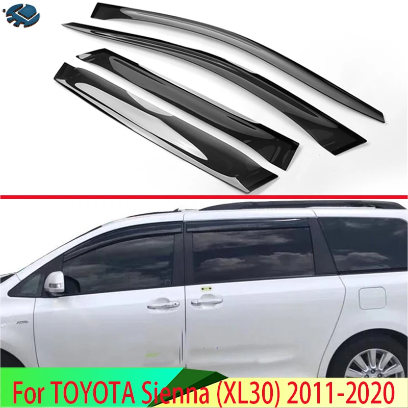 For Toyata Sienna (XL30) 2011-2020 Car Accessories Plastic Exterior Visor Vent Shades Window Sun Rain Guard Deflector 4pcs