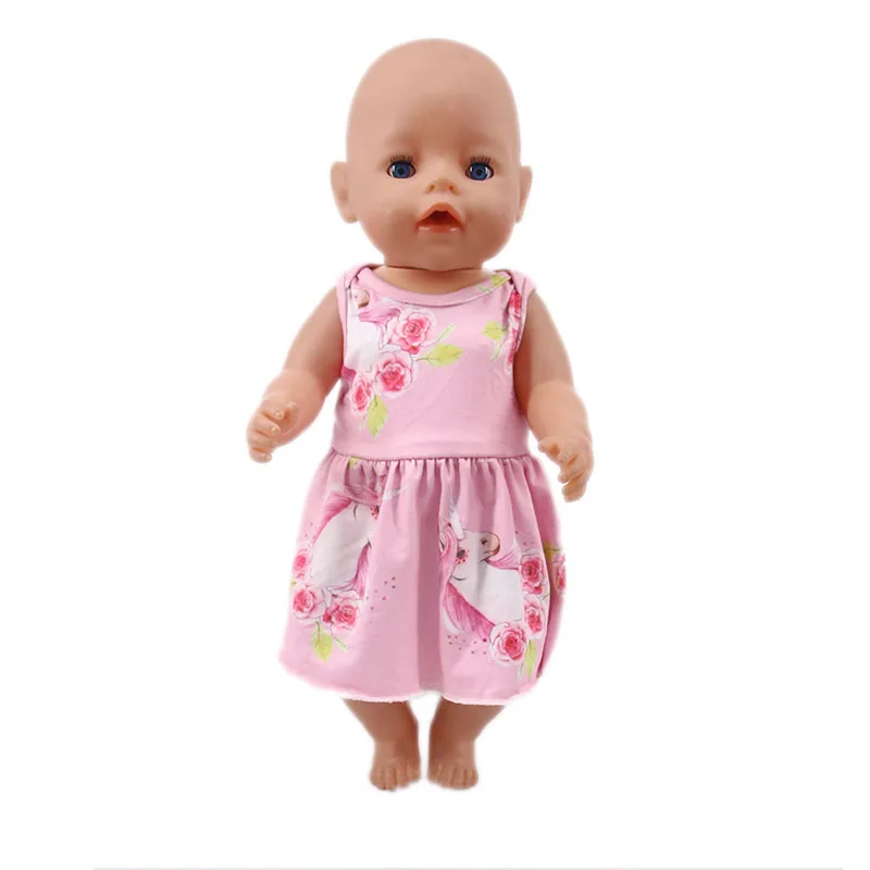 43cm New Born Baby Doll Unicorn Flamingo Clothes Dress For 18 Inch American of Girl`s&43-45cm Baby New Born Doll Generation Toy