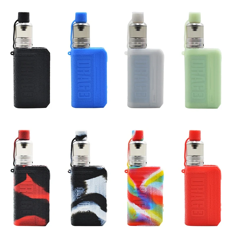 Silicone Skull Case For VOOPOO DRAG 3 Kit Pure Color Protective Rubber Texture Cover Anti-Slip Soft Shell Skin Accessories