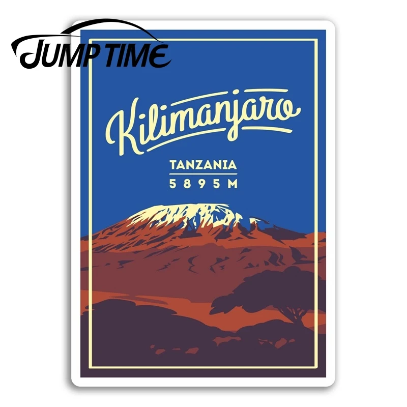 Jump Time for Mount Kilimanjaro Vinyl Stickers Tanzania Cool Sticker Luggage Camper Window Bumper Motor Decal Car Wrap