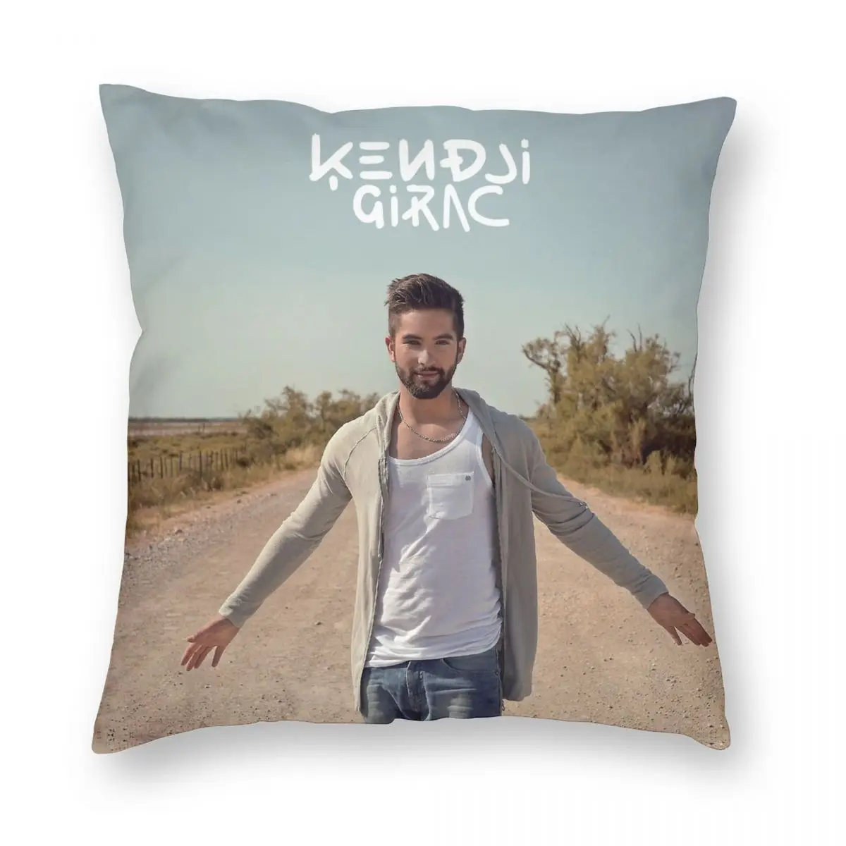 Kendji Girac Square Pillowcase Polyester Linen Velvet Pattern Zip Decor Throw Pillow Case Bed Cushion Cover 18