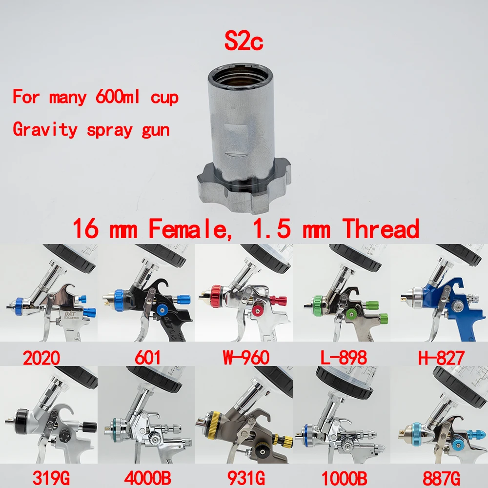 All Copper Spray Gun Connector PPS Adapter Spray Gun Cup Adapter For Spray Gun Disposable Measuring Cup