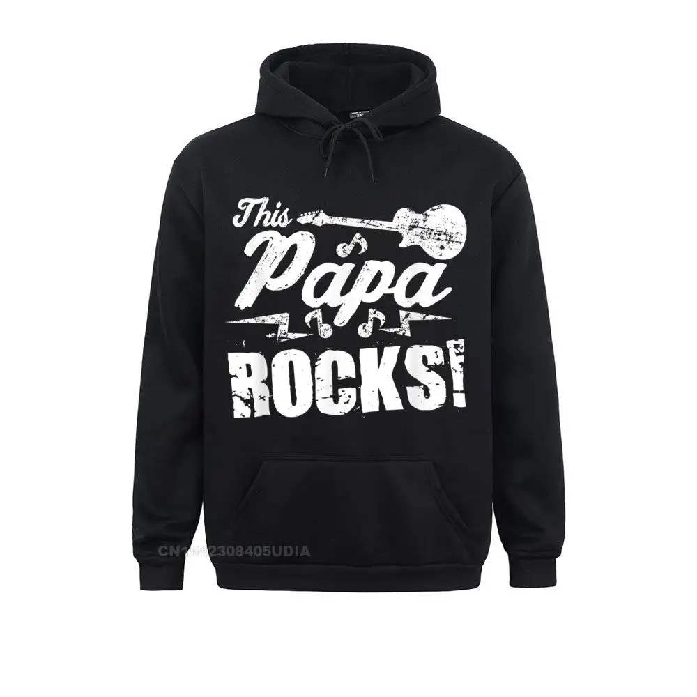 Men New Fashion Hoodies Sweatshirts Custom Long Sleeve Mens This Papa Rocks Hoodie Guitar Rock N Roll Funny Gift Tee Clothes