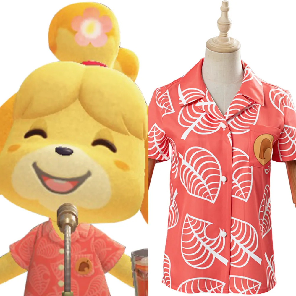 Fast Shippping Animal Cosplay Crossing T-Shirt Tom Nook Print Tops Tee Isabelle Shizue O-Neck Short Sleeve Tops Unisex T-shirt