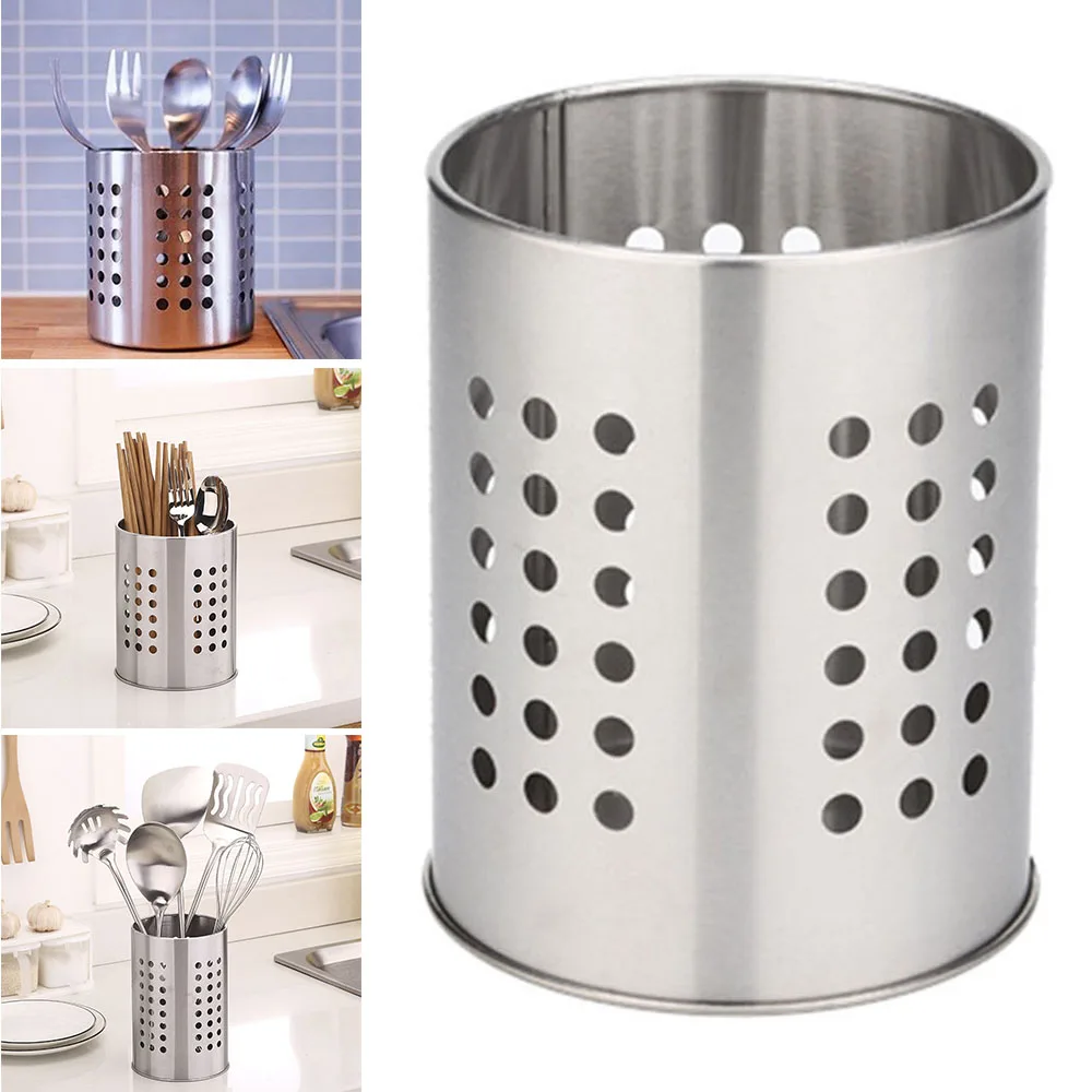 

Stainless Steel Multifunctional Drain Kitchen Utensils Tableware Storage Box Chopstick Fork Spoon Holder Draining Rack