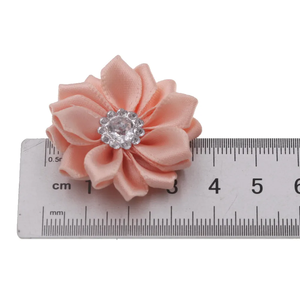 20pcs 3.8cm artificial flower bouquets Rhinestone DIY Flowers Home decoration hair accessories for Headband No hair Clips